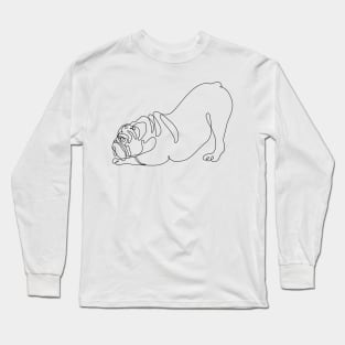 One Line English Bulldog Long Sleeve T-Shirt